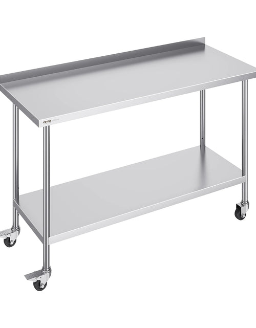 Load image into Gallery viewer, Stainless Steel Work Table Commercial Food Prep Worktable with Casters Heavy Duty Prep Worktable for Restaurant Home Hotel
