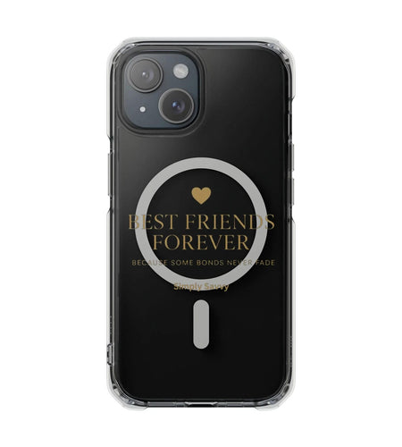Clear magnetic phone case with Best Friends Forever gold text for stylish protection

Transparent BFF phone case with gold lettering and magnetic closure

Clear magnetic phone cover with Best Friends Forever inscription in gold