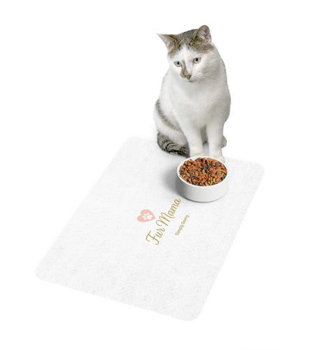 Fur Mama non-slip pet feeding mat 12x18 for dogs and cats

Pet food mat with non-slip rubber backing and Fur Mama print

Absorbent small pet feeding mat for food and water bowls

Dog and cat feeding mat with cute Fur Mama design

Non-slip pet mess mat for small pet bowls