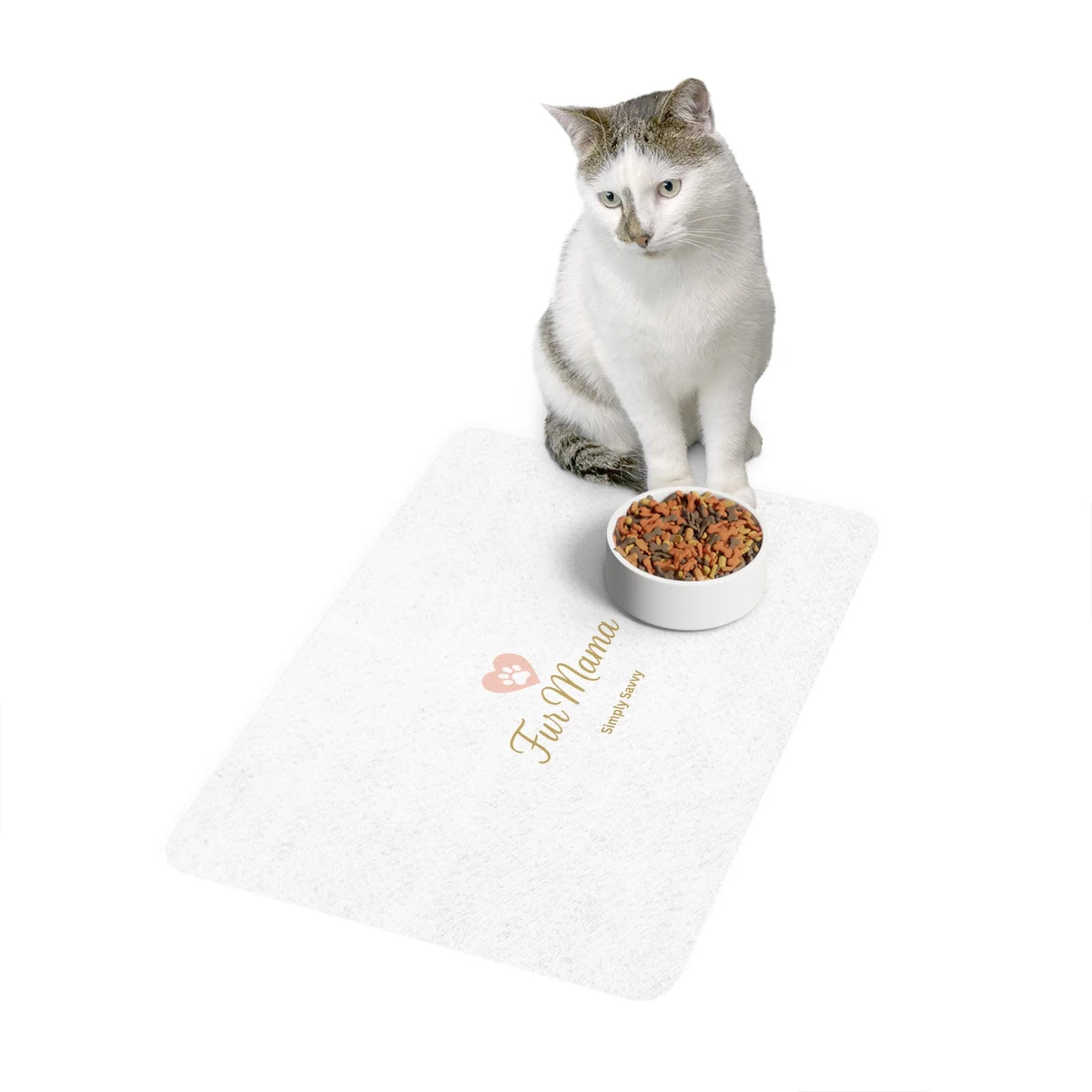 Fur Mama non-slip pet feeding mat 12x18 for dogs and cats

Pet food mat with non-slip rubber backing and Fur Mama print

Absorbent small pet feeding mat for food and water bowls

Dog and cat feeding mat with cute Fur Mama design

Non-slip pet mess mat for small pet bowls
