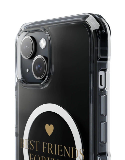Load image into Gallery viewer, Clear magnetic phone case with Best Friends Forever gold text for stylish protection

Transparent BFF phone case with gold lettering and magnetic closure

Clear magnetic phone cover with Best Friends Forever inscription in gold
