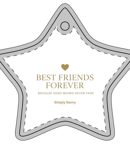 Best Friends Forever star ceramic ornament hanging with friendship message

Glossy ceramic star ornament gift for best friend

Best friends forever friendship keepsake in star shape

Friendship gift ceramic ornament displayed on Christmas tree

Star-shaped best friend ornament with inspirational quote

Sentimental friendship ornament gift for best friends