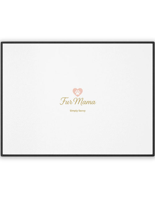 Load image into Gallery viewer, Fur Mama pet mat, 18x24 non-slip feeding mat for dogs and cats

Pet feeding mat with Fur Mama design placed under food bowls

Non-slip entry mat for dog and cat lovers with Fur Mama text

Soft, durable pet mat for feeding stations and entryways

Fur Mama-themed pet mat displayed with dog bowl and water bowl

Absorbent non-slip pet mat for dog and cat home décor
