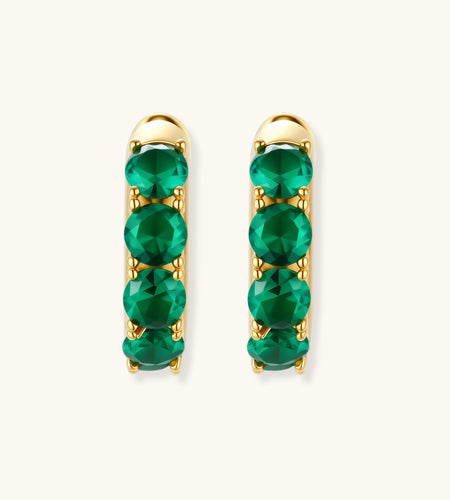 Simply Savvy Emerald Huggie Hoops