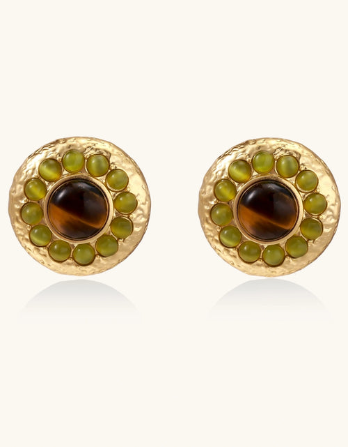 Load image into Gallery viewer, Simply Savvy Golden Hour Halo Studs
