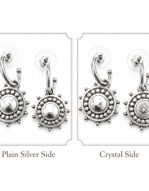 Load image into Gallery viewer, Pre-Owned Brighton Reversible Crystal Medallion Dangle Earrings
