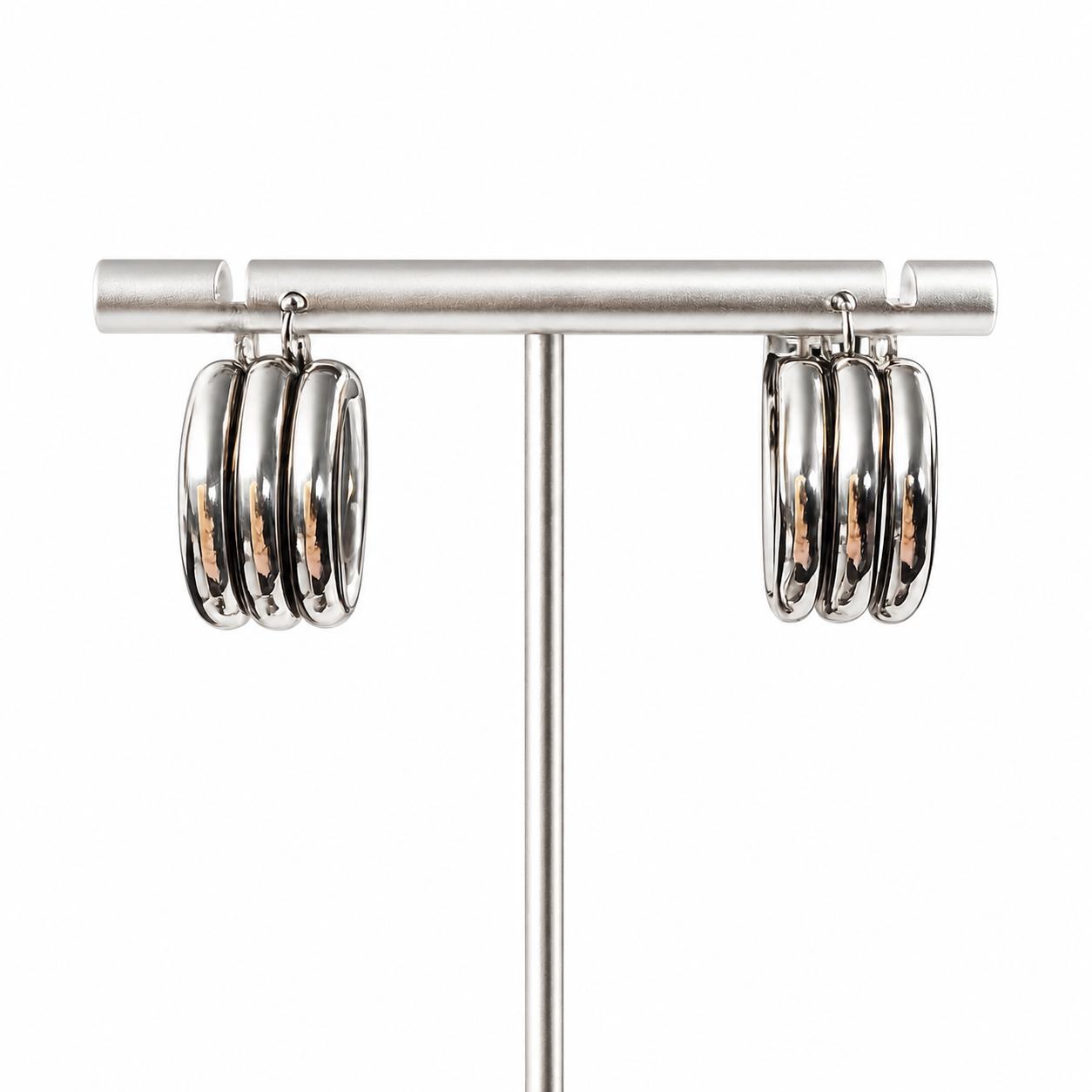 Sterling Silver Metro Ridged Hoop Earrings