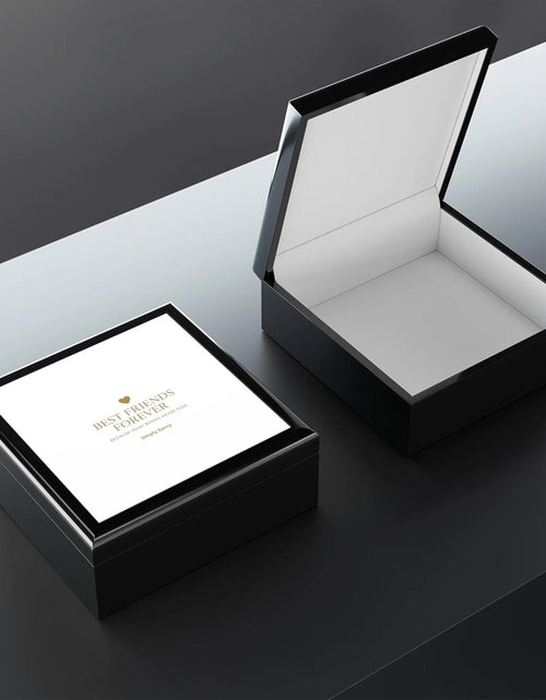 Load image into Gallery viewer, Best Friends Forever jewelry keepsake box with gold typography for gifting
Gold-lettered jewelry box for best friends, perfect keepsake gift
BFF jewelry box with gold typography, ideal for friendship gifts
