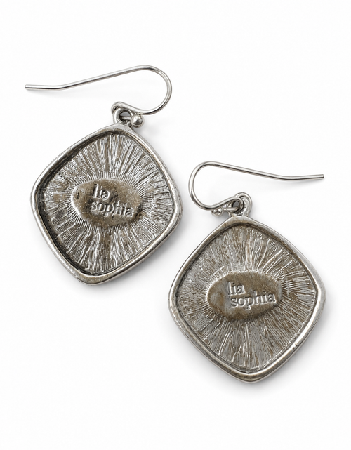 Load image into Gallery viewer, Pre-Owned Lia Sophia Silver Tone Scroll Drop Earrings Vintage Boho Statement Dangles
