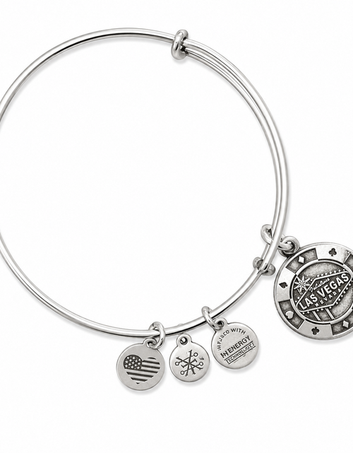Load image into Gallery viewer, Alex and Ani Las Vegas Casino Chip Charm Expandable Bangle Bracelet
