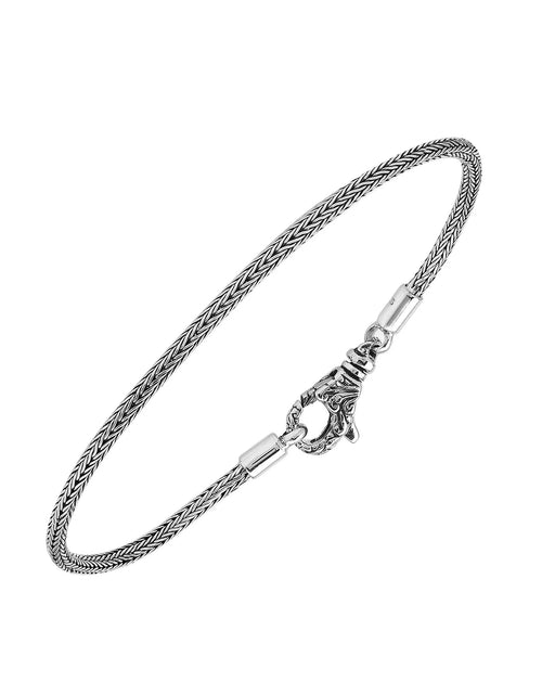 Load image into Gallery viewer, Simply Savvy Bali Artisan Sterling Silver Tulang Naga Bracelet – Handcrafted 925 Silver Luxury Dragon Bone Chain Bracelet
