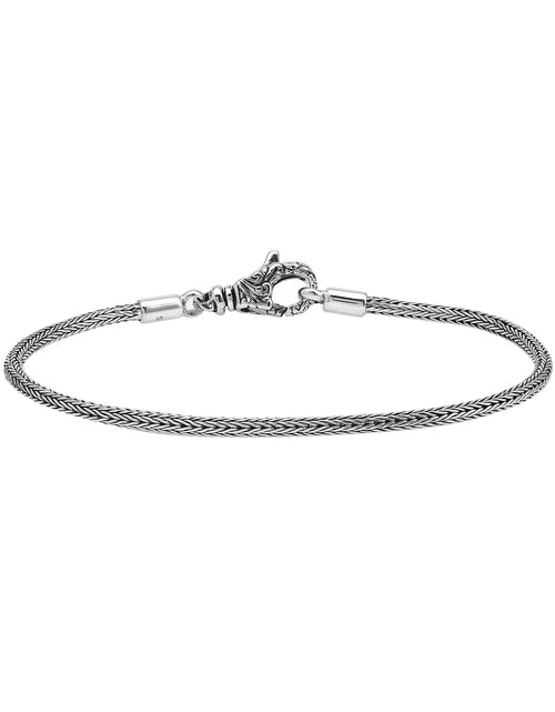 Load image into Gallery viewer, Simply Savvy Bali Artisan Sterling Silver Tulang Naga Bracelet – Handcrafted 925 Silver Luxury Dragon Bone Chain Bracelet
