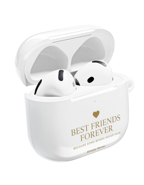 Load image into Gallery viewer, Best Friends Forever AirPod Case with gold heart design

Friendship AirPod case gift for best friends

Protective gold heart BFF AirPod case
