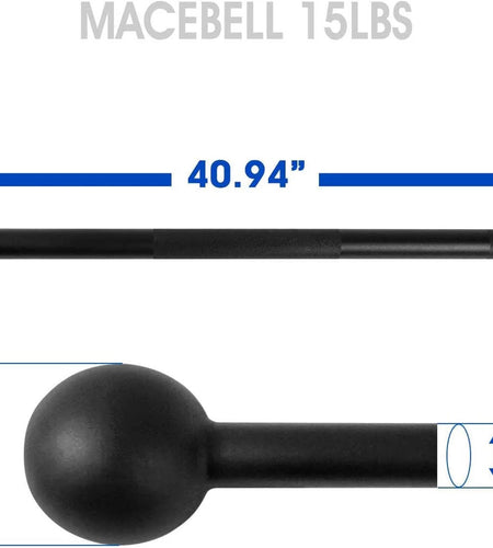 Steel Mace Bell for Strength Training - Support Full Body, Muscles, Shoulder, Grips & Forearms Workouts to Rehabilitation, Stretching 5, 7, 10, 15, 20, 25, 30Lb for Woman & Man