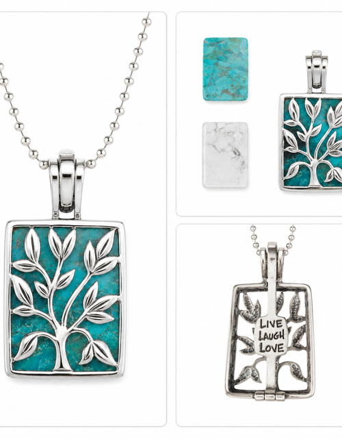 Load image into Gallery viewer, Pre-Owned Silpada Interchangeable Pendant Necklace Set Sterling Silver Turquoise Howlite S1957
