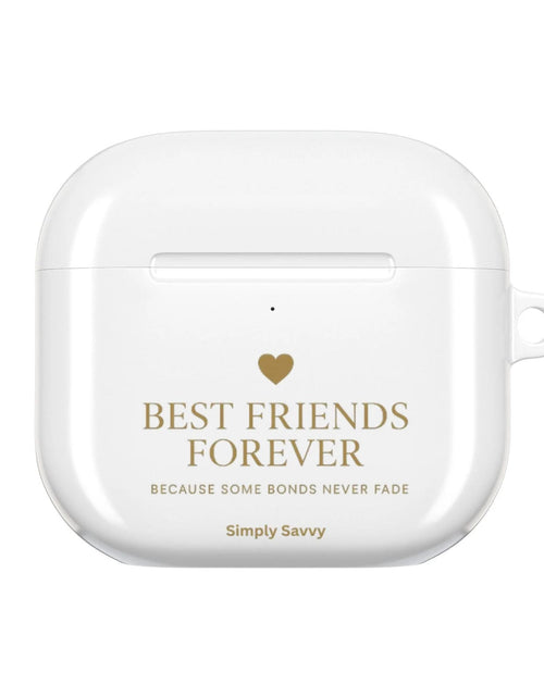Load image into Gallery viewer, Best Friends Forever AirPod Case with gold heart design

Friendship AirPod case gift for best friends

Protective gold heart BFF AirPod case
