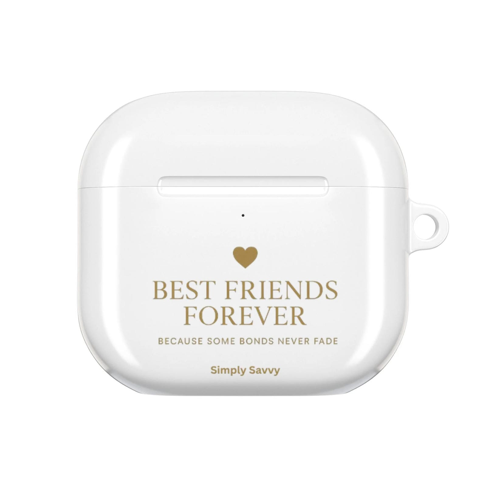 Best Friends Forever AirPod Case with gold heart design

Friendship AirPod case gift for best friends

Protective gold heart BFF AirPod case