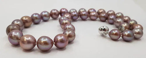 Load image into Gallery viewer, 10–12mm Multi-Color Edison Pearl Necklace | 44cm | Sterling Silver Clasp
