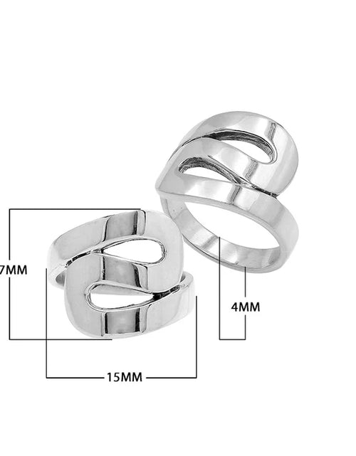 Load image into Gallery viewer, Simply Savvy Bali Artisan Sterling Silver Openwork Statement Ring – Handcrafted Bold Modern Design
