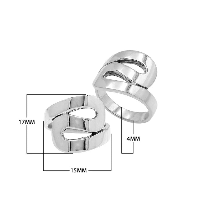 Simply Savvy Bali Artisan Sterling Silver Openwork Statement Ring – Handcrafted Bold Modern Design