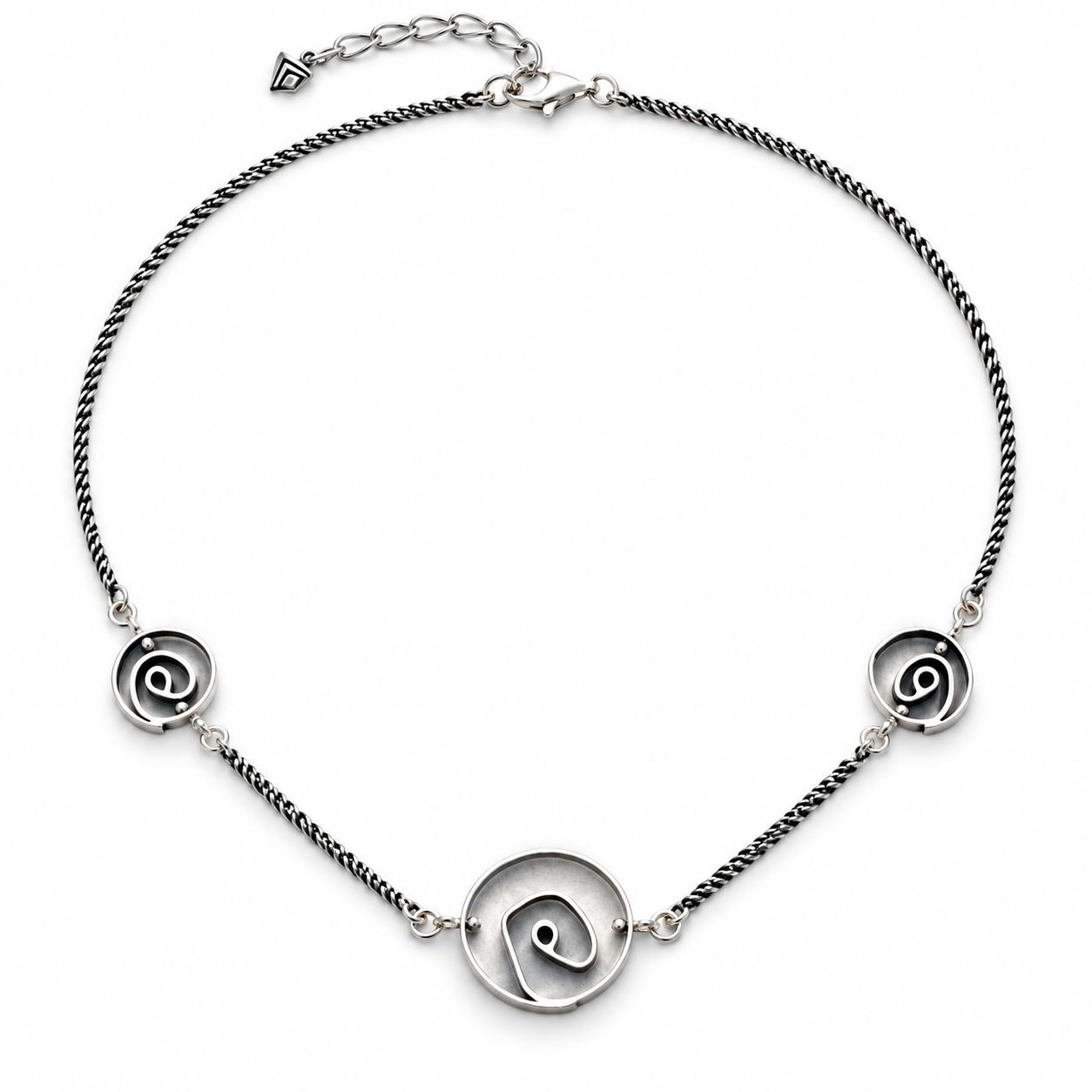 Pre-Owned Sterling Silver Abstract 3 Swirls Pendant Necklace - Retired Design