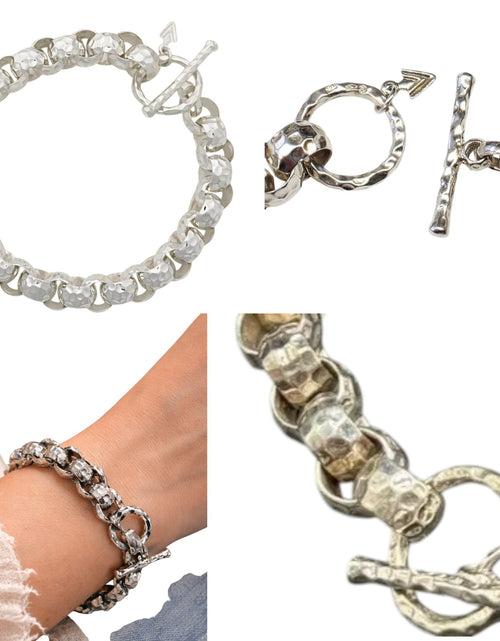 Load image into Gallery viewer, Pre-Owned Silpada Hammered Link Bracelet - Retired Design
