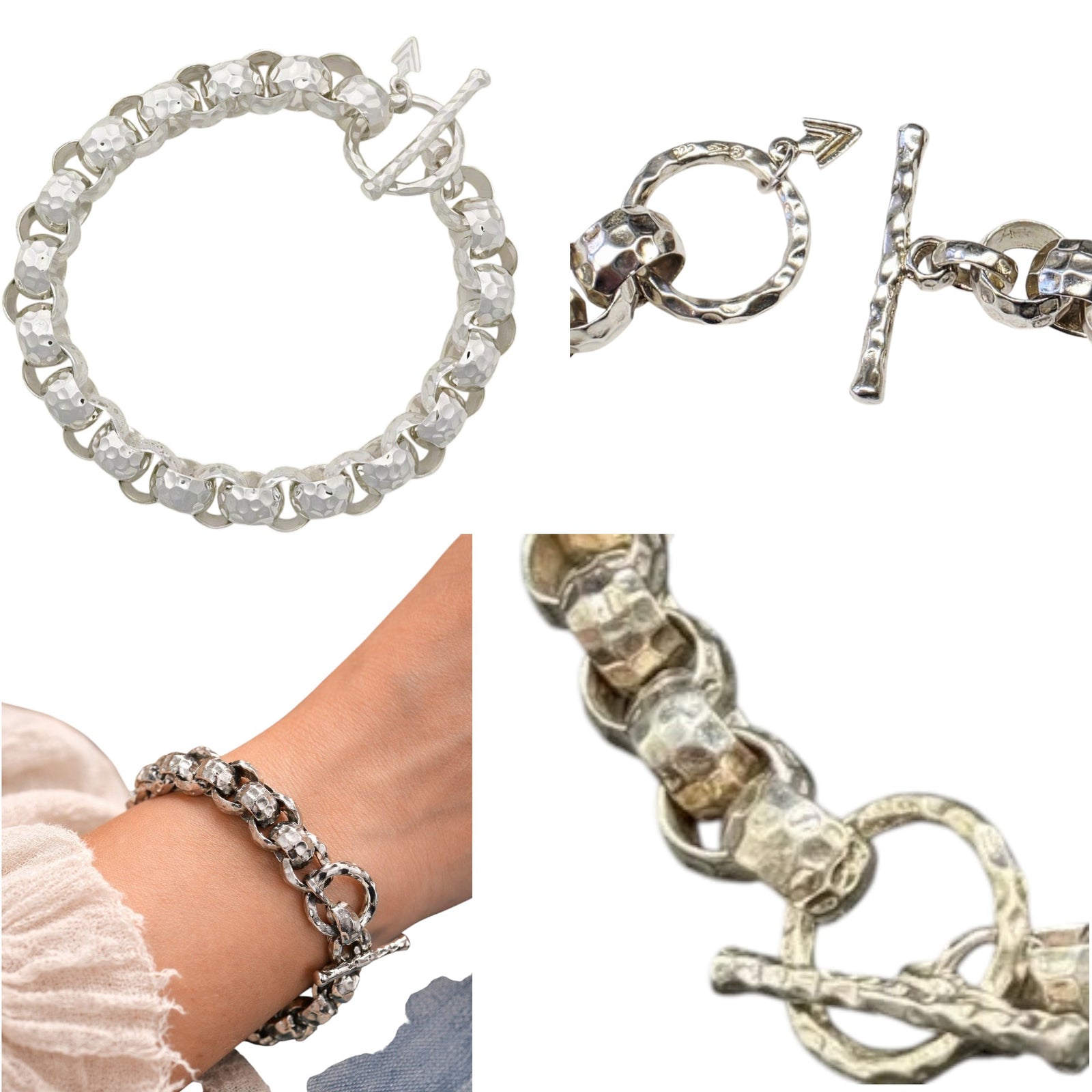 Pre-Owned Silpada Hammered Link Bracelet - Retired Design