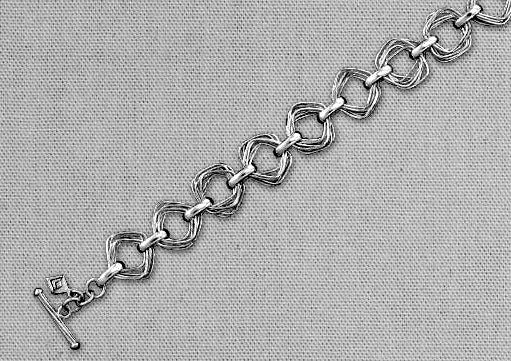 Pre-Owned Silpada Modernist Sterling Silver Square Link Bracelet - Retired Design