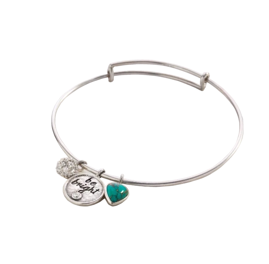 Pre-Owned Silpada Sterling Silver BE BRIGHT Bangle - Retired Design