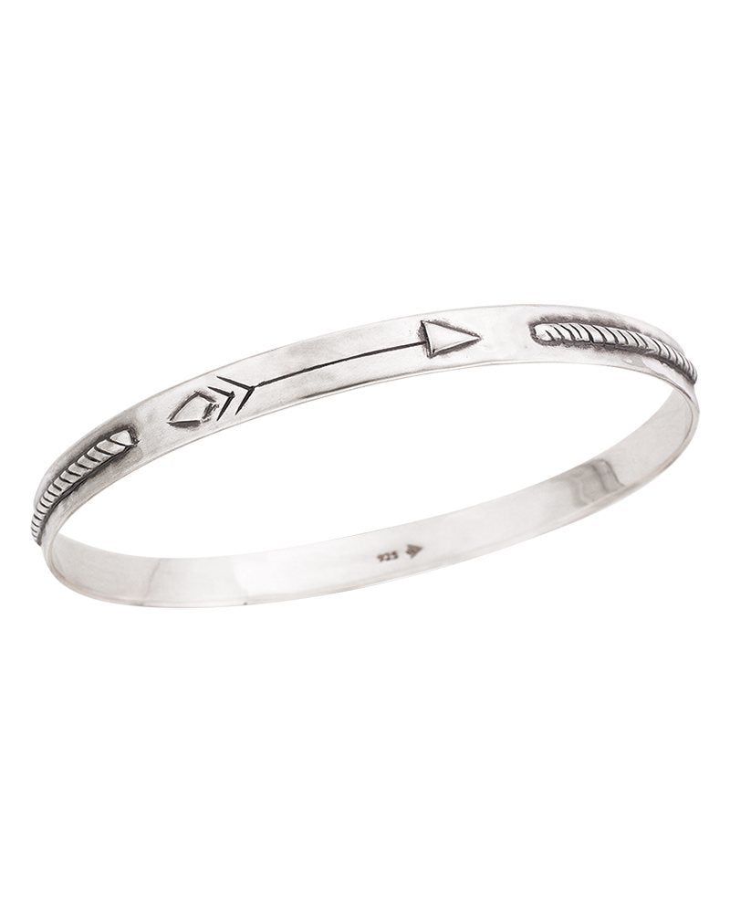 Pre-Owned SILPADA Sterling Silver "Arrow Dynamic" Bangle Bracelet - Retired Design