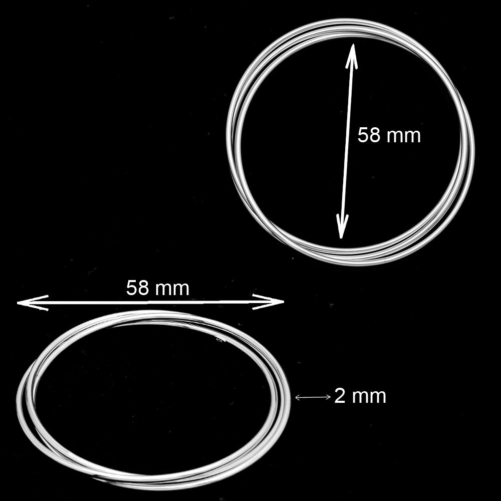 Sterling Silver Triple Intertwined Bangle Bracelet – 925 Silver Minimalist Bracelet