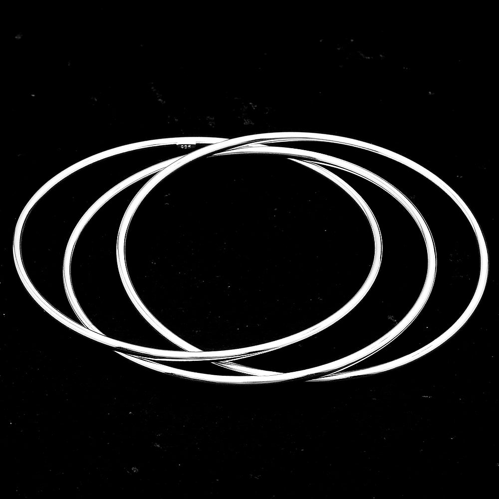 Sterling Silver Triple Intertwined Bangle Bracelet – 925 Silver Minimalist Bracelet