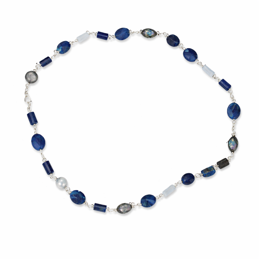 Pre-Owned Silpada Silver Blue Necklace - Retired Design