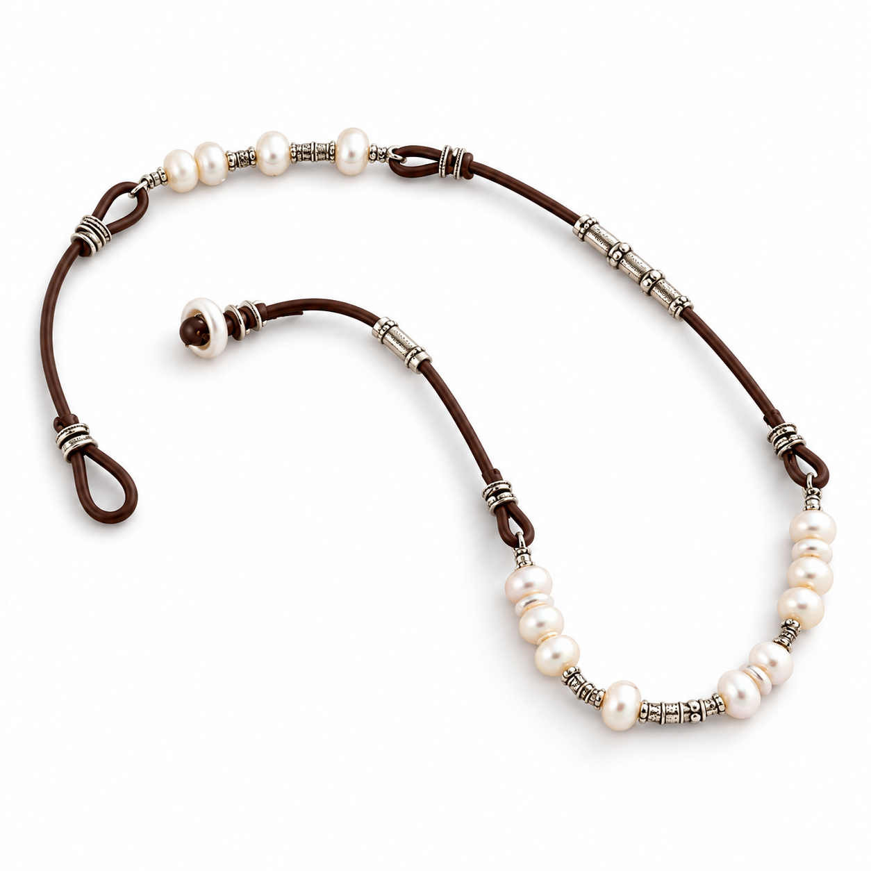 Pre-Owned Silpada Leather & Silver Necklace - Retired Design