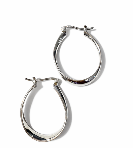 925 Sterling Silver “Sleek Oval Classic Hoop” Earrings – Classic Minimalist