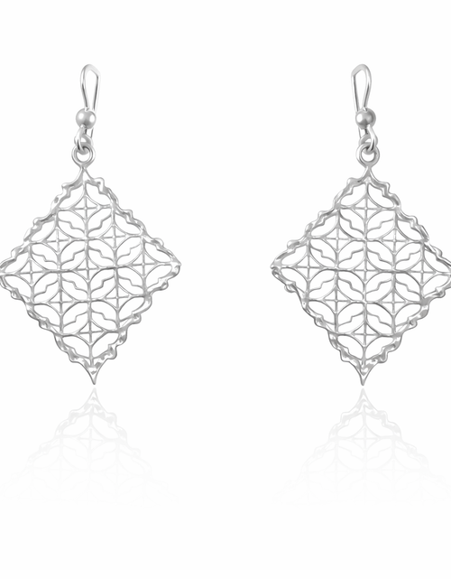Load image into Gallery viewer, 925 Sterling Silver “Ornate Filigree Diamond Drops” Earrings
