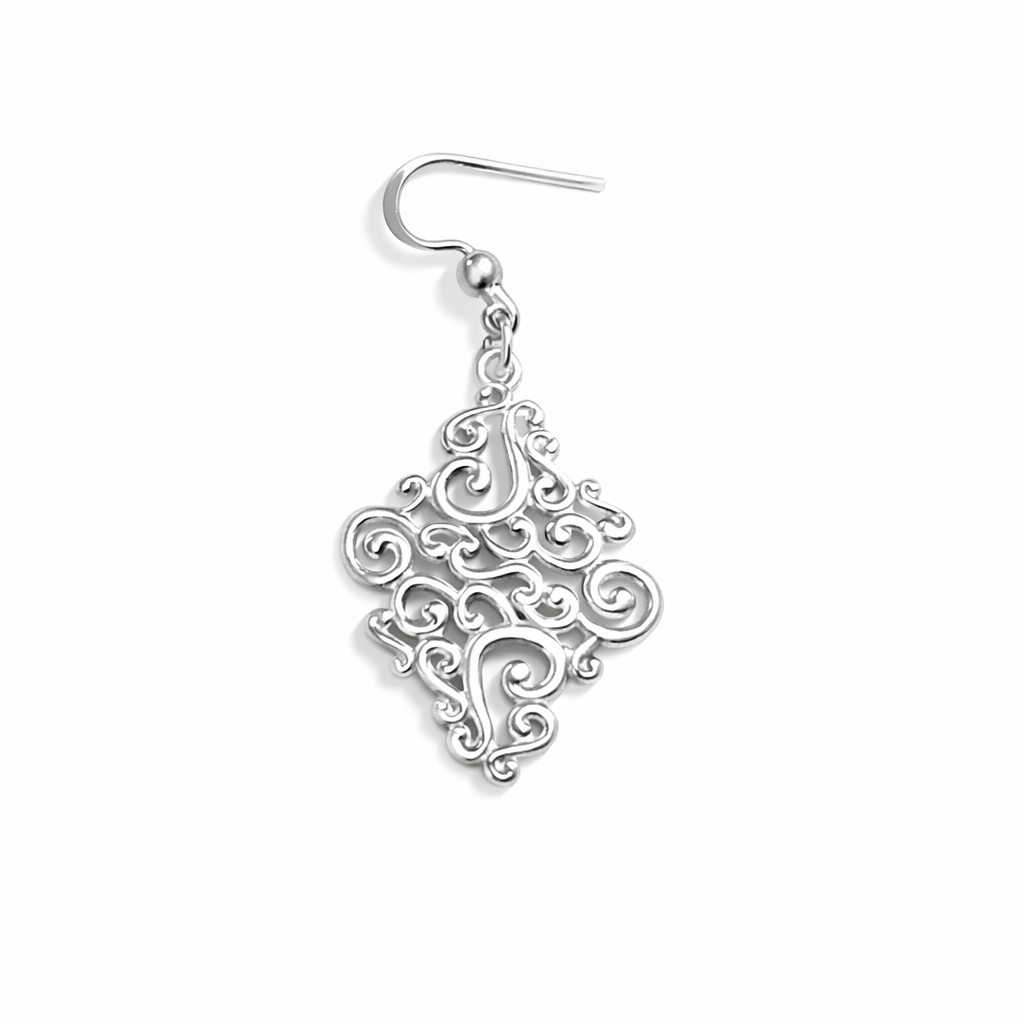 925 Sterling Silver Vintage Filigree Drop Earrings