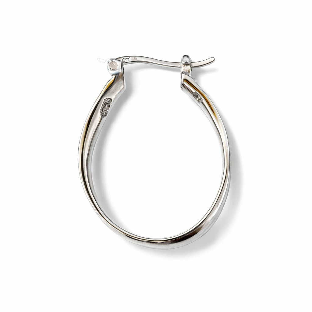 925 Sterling Silver “Sleek Oval Classic Hoop” Earrings – Classic Minimalist