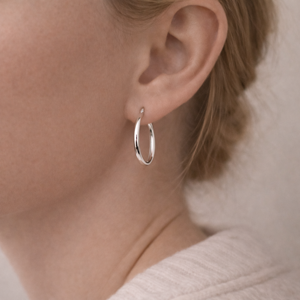 925 Sterling Silver “Sleek Oval Classic Hoop” Earrings – Classic Minimalist
