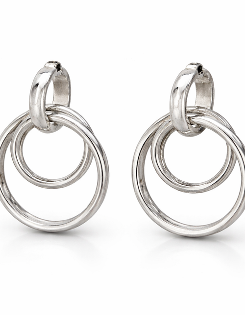 Load image into Gallery viewer, 925 Sterling Silver "Modern Interlock" Drop Earrings
