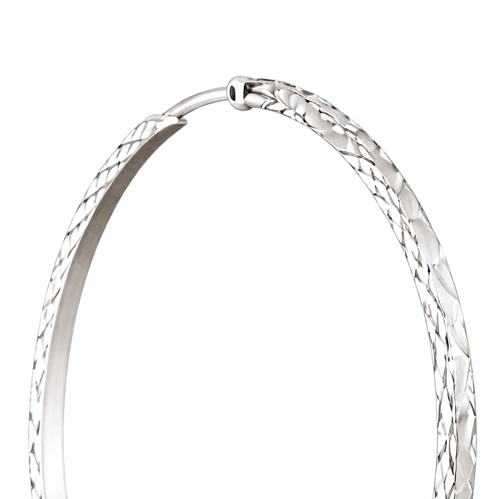 925 Sterling Silver “Diamond Spark Hoops” – Sparkle Textured Hoops