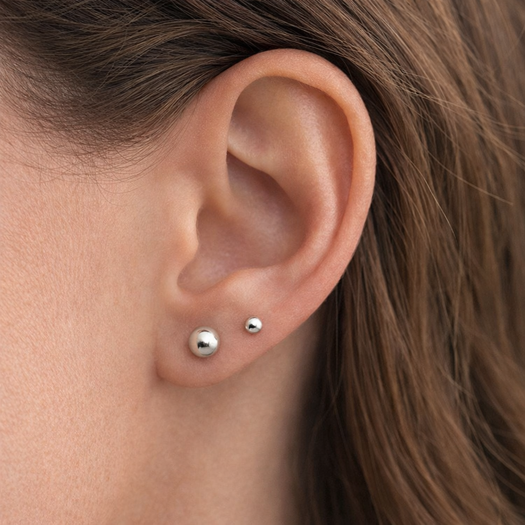 925 Sterling Silver “Simply Classic Sterling Ball Stud Earrings”