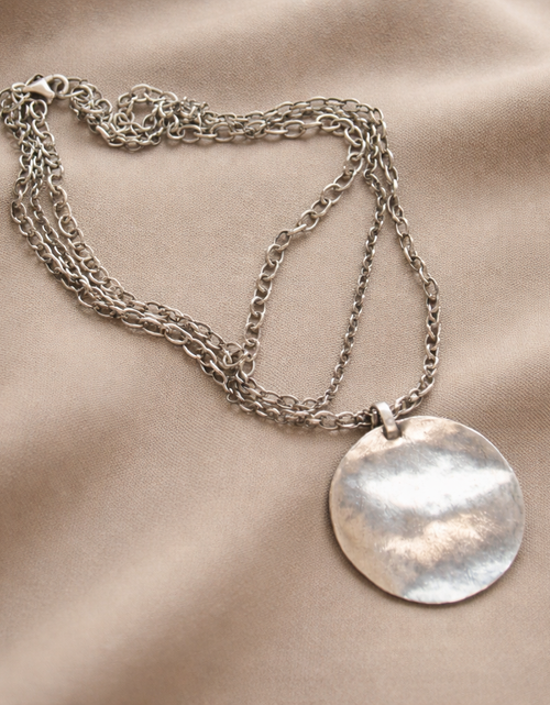 Load image into Gallery viewer, Pre-Owned Silpada Hammered Pendant Multi-Chain Necklace - Retired Design
