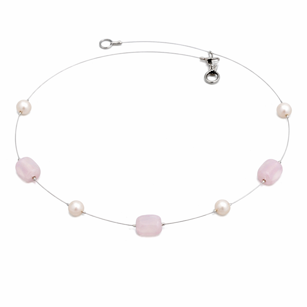 Pre-Owned Silpada Sterling Silver Wire Pink Freshwater Pearl Necklace - Retired Design