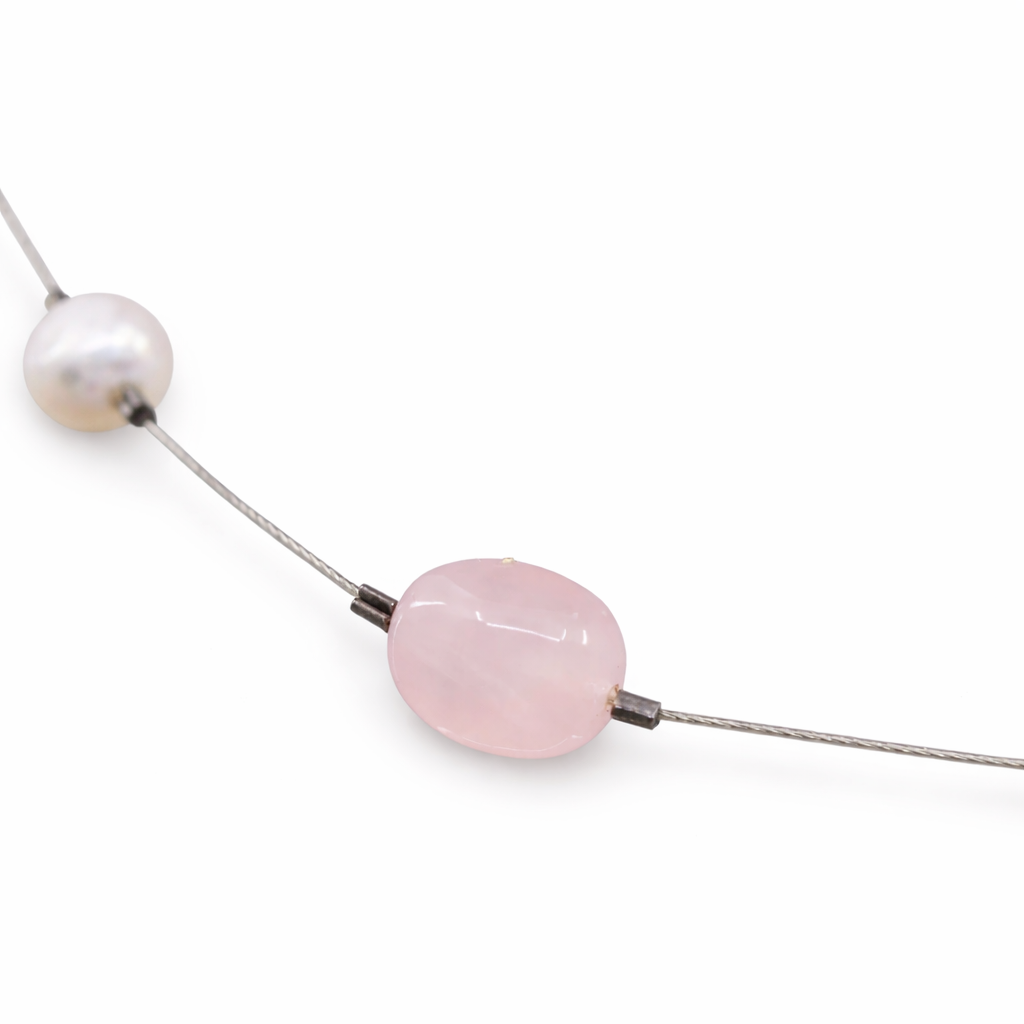 Pre-Owned Silpada Sterling Silver Wire Pink Freshwater Pearl Necklace - Retired Design