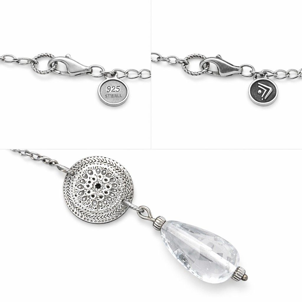 Pre-Owned Silpada Silver & Crystal Necklace - Retired Design