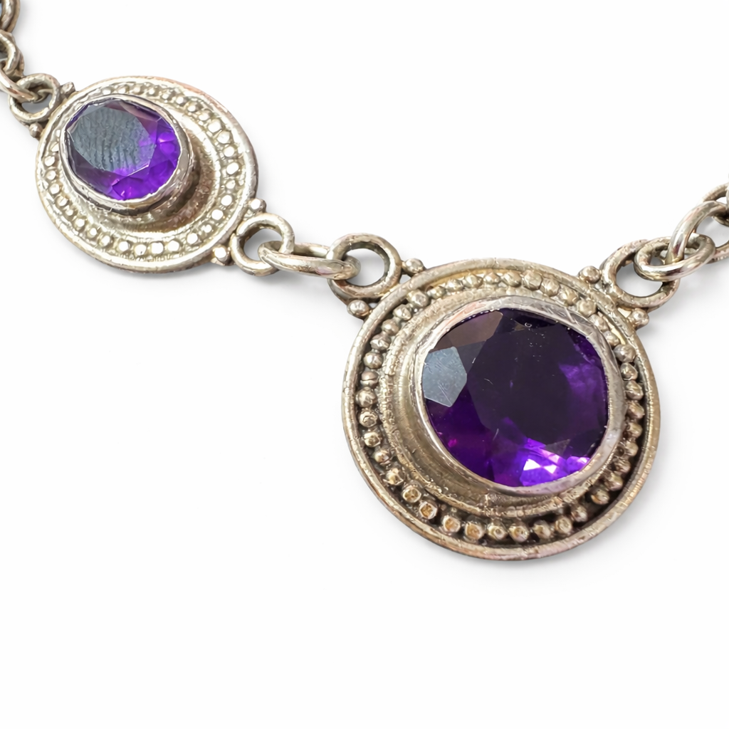 “Simply Savvy ‘Royal Amara’ Amethyst Necklace” - Bali Amethyst Statement