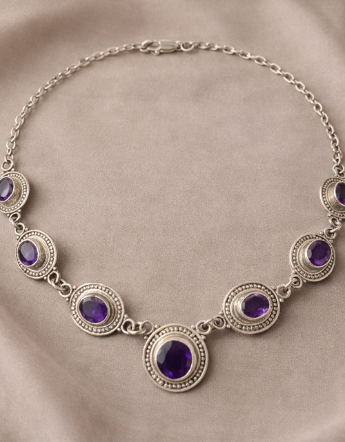 Load image into Gallery viewer, “Simply Savvy ‘Royal Amara’ Amethyst Necklace” - Bali Amethyst Statement
