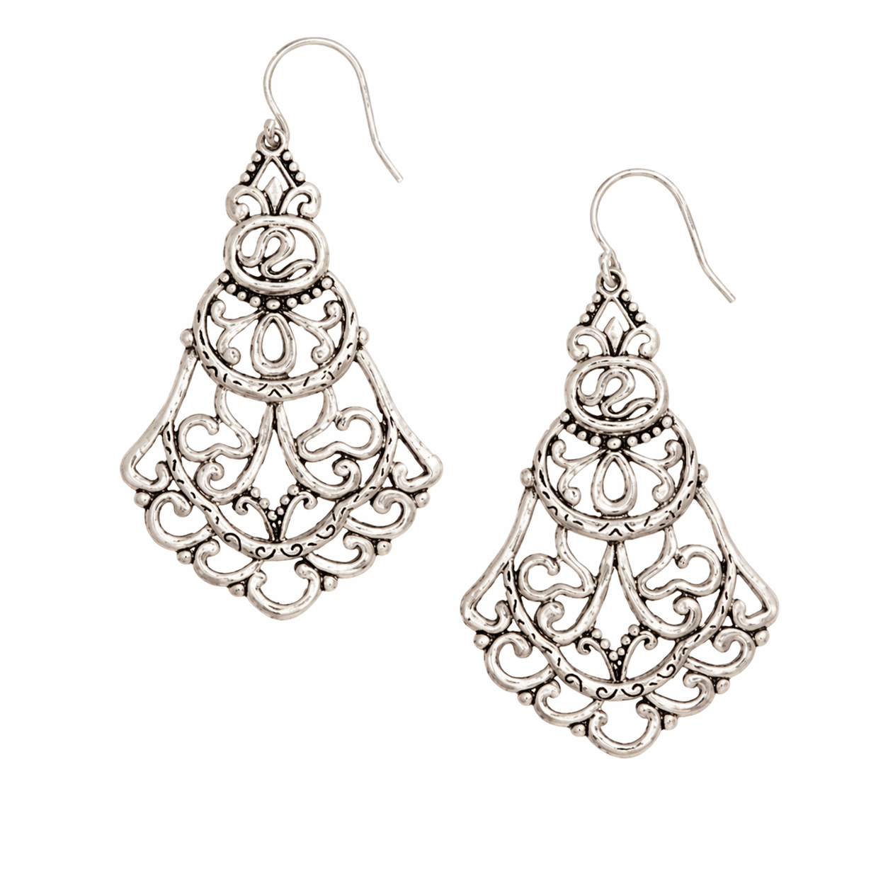 Pre-Owned Silpada Flamenco Flare Earrings Sterling Silver Filigree Drop Earrings