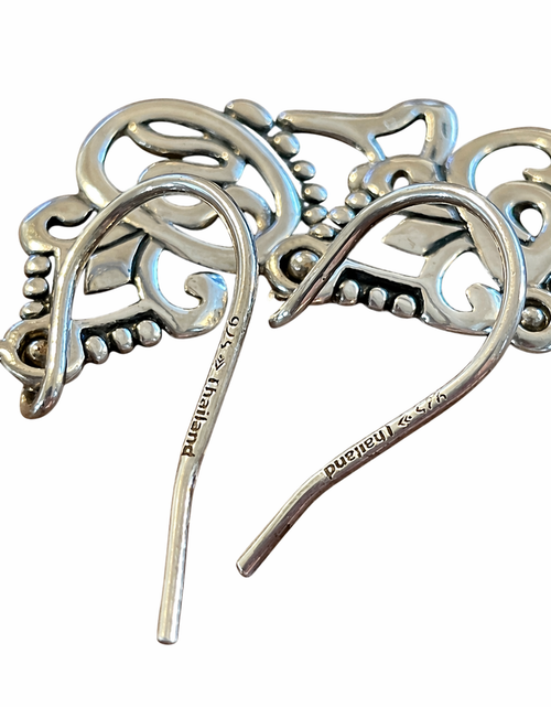 Load image into Gallery viewer, Pre-Owned Silpada Flamenco Flare Earrings Sterling Silver Filigree Drop Earrings

